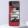 Япония JDM Спорткары Комикс Ударопрочный Жесткий Чехол Для Samsung Galaxy Z Flip 4 3 5G Чехол для телефона Z Flip3 Flip4 Черный Fundas Матовый S