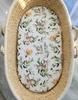 Cotton sheet for Moses basket Boho gondola stroller 75x35 cm - Woodland green