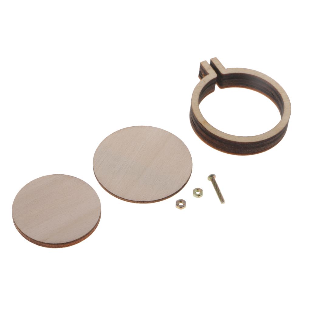 Деревянный мини-пяльцы-подвеска Круглая рамка DIY Аксессуар для вышивания Игла для рукоделия Аксессуар для украшений Вышивка для искусства и подарков