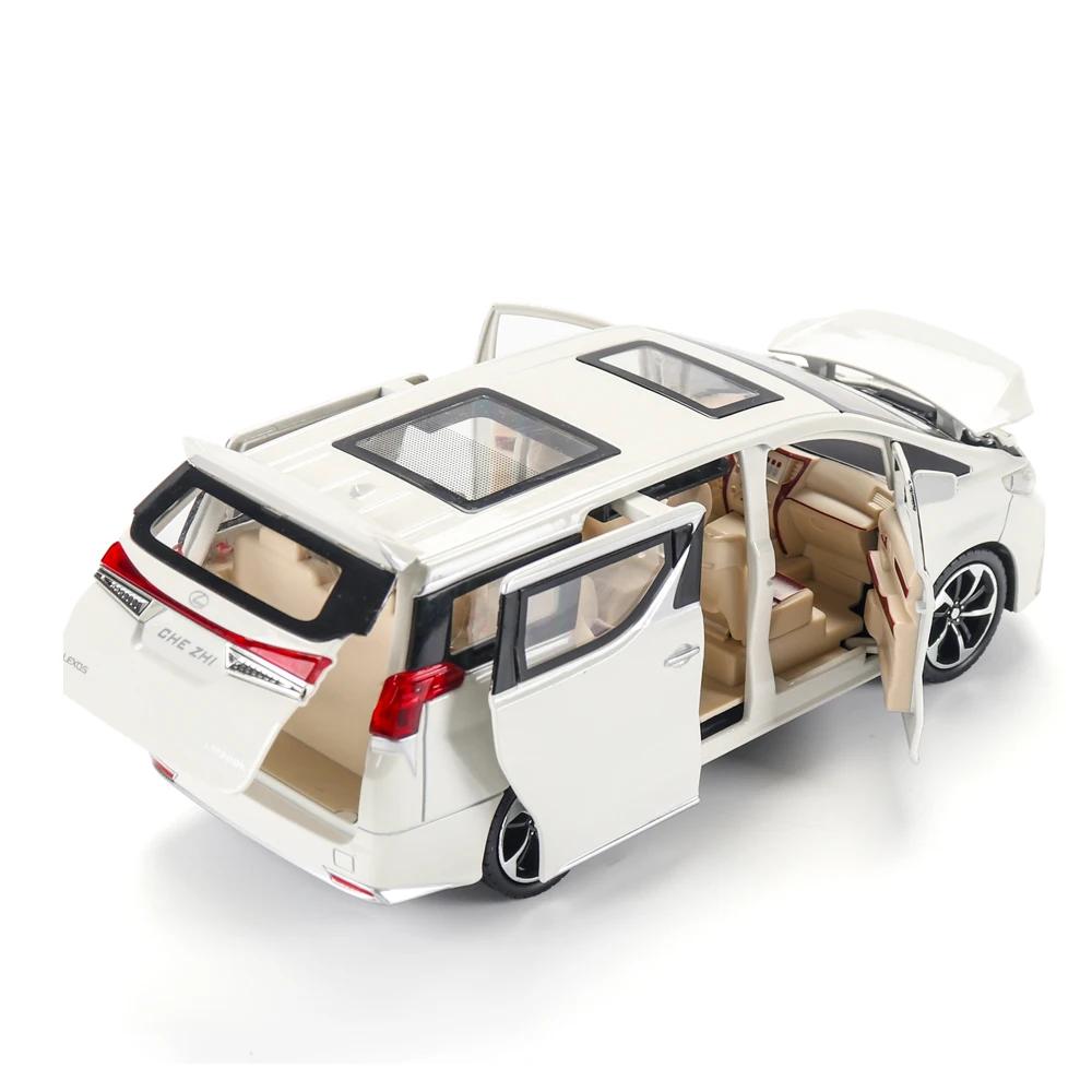 pzdf1 1:24 Lexus LM300H Diecast High SimulationAlloy Car Model Sound Light Boy Toys 6 Doors Can Open Children Gift Collection