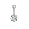 Heart-Shaped 5-Piece Pink Zircon Belly Button Ring Set for Piercings.