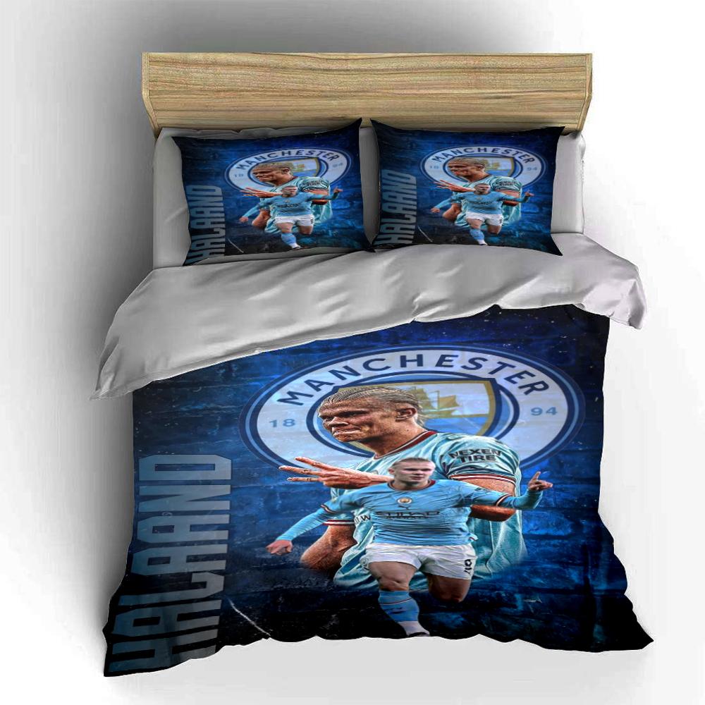 Manchester City Bedding Set Bedding Duvet Cover Set Duvet Cover Pillowcases Home Decor (1 * Duvet Cover 2 * Pillowcases, without duvet insert)