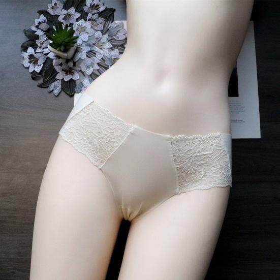 Women's Lace Underwear Seamless Low Waist Briefs Soft Stretchy No Show Bikini Panties Female Invisible Slip Underpants