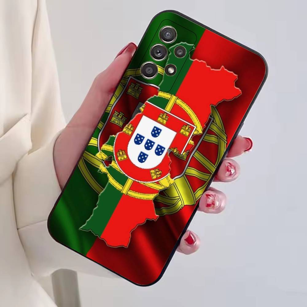 Чехол для телефона с флагом Португалии для фанатов футбола, для Samsung S25, S24, S21, S22, S23, S30, Ultra, S20, Plus, Fe, Мягкий силиконовый черный чехол