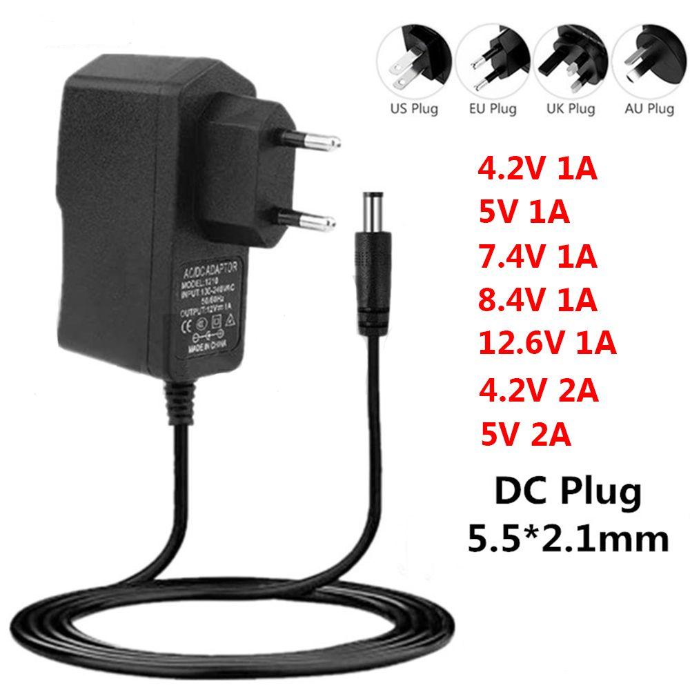 Drill Driver EU/US Plug AC 110-240V Power Adapter Power Supply Charger 4.2V 8.4V 12.6V 1A 2A