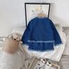 Юбка, костюм для девочек, комплект из двух предметов, осенний детский костюм, удобная темпераментная джинсовая куртка с кисточками