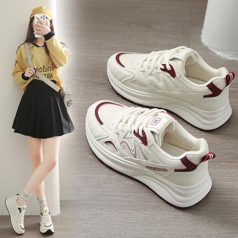 Sneakers for Women Fashion Platform Lace Up Casual Lightweight Shoes Mesh Breathable Non Slip Walking Shopping Tennis