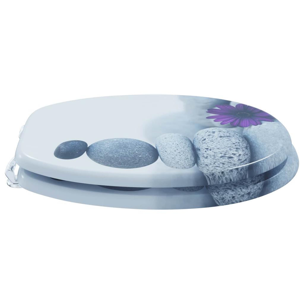 Soft Close Toilet Seat Gray 44 x 38 cm MDF Board