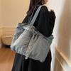 Vintage Shoulder Bag Women's Denim Tote Bag Large Capacity Student Class Bag