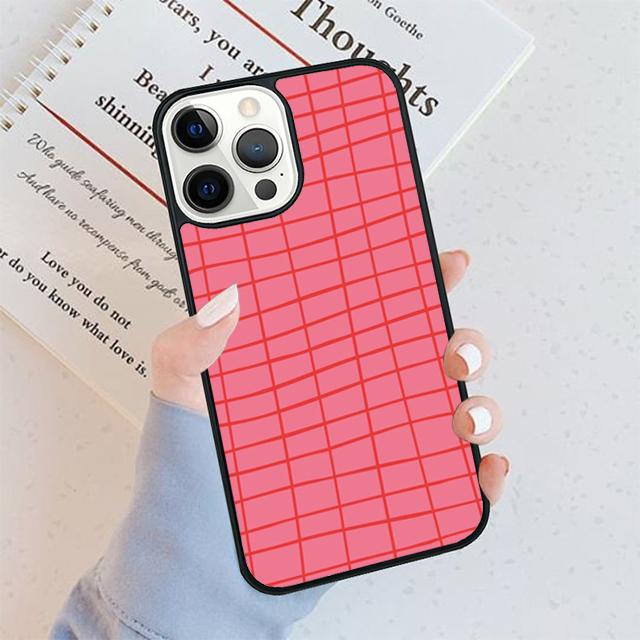 Wavy Grid Phone Case For iPhone 17 Air 16 pro max 15 14 plus 12 13 Soft Bumper Shell Cover coque