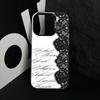 Черный кружевной принт Чехол для телефона Для iPhone 17,16,15,14,13,12,11 Plus,Pro Max,XS,Разноцветный Серебристо-черный Чехол