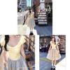 Vintage Korean Style Floral Print Midi Skirt With Elastic Waist For Casual Spring Fashion