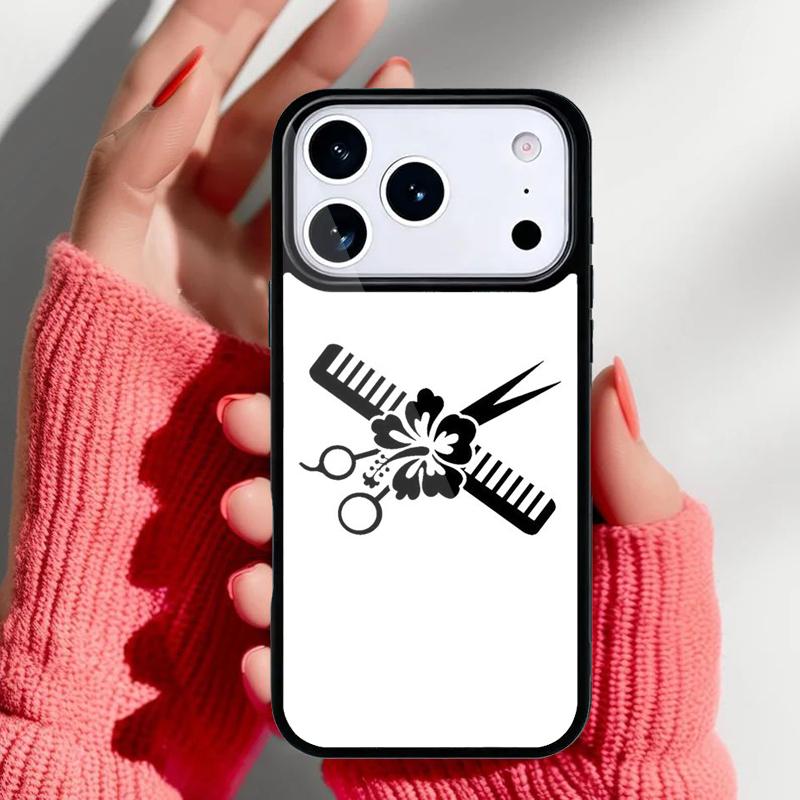 Ножницы парикмахерские Парикмахер Салон красоты Чехол для телефона для iPhone 17 16 15 14 13 Pro Max Задняя крышка для 12 11 Pro Coque