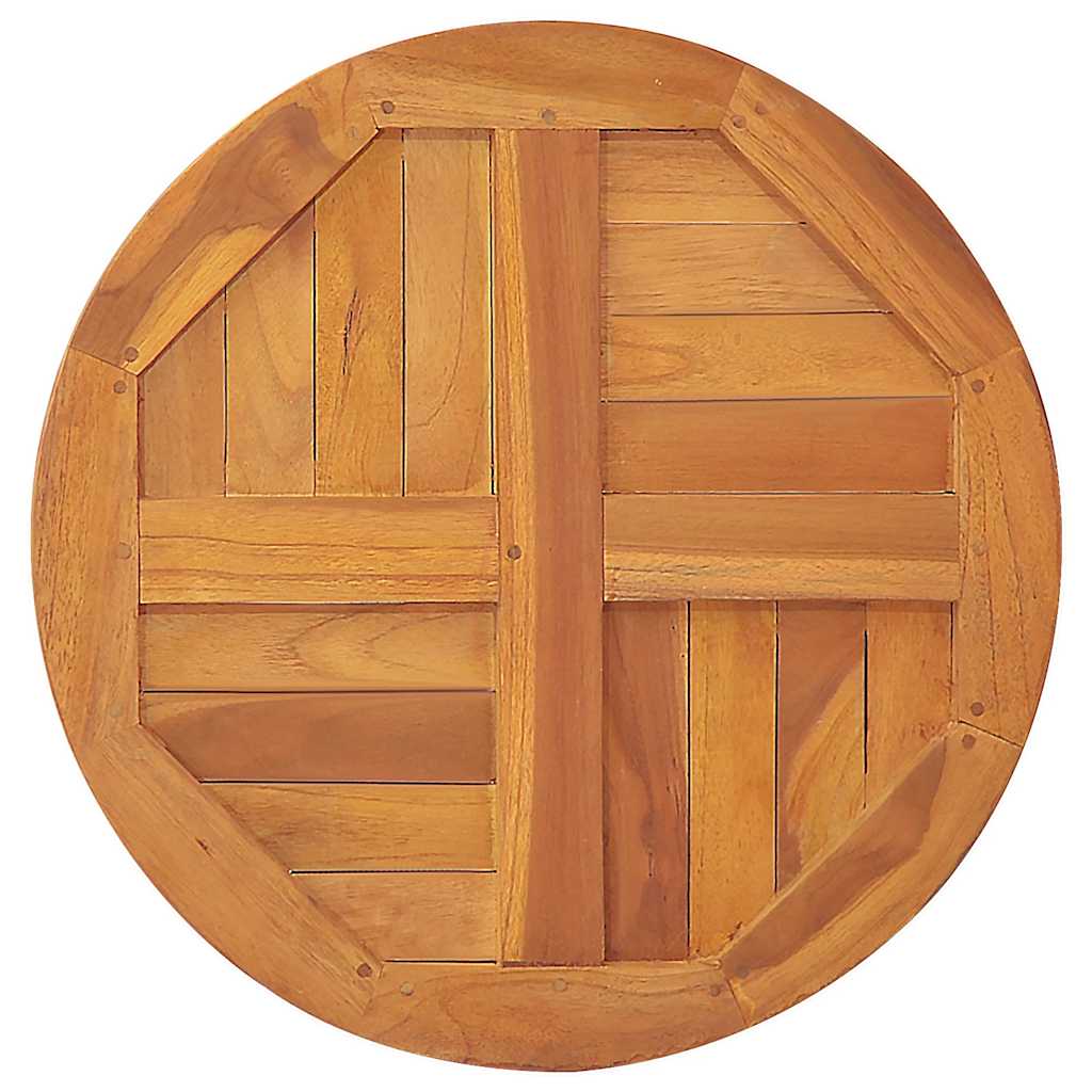 Vidaxl Blat Stołu, Lite Drewno Tekowe, Okrągły, 2,5 Cm, 50 Cm