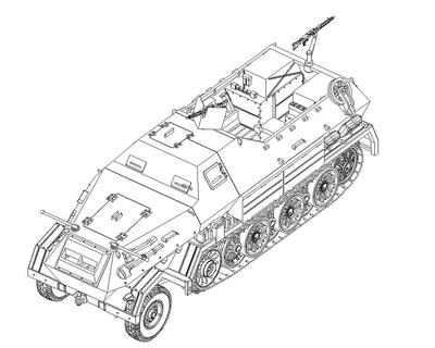Trumpeter 1/72 Немецкий бронетранспортер Sd.Kfz.8/DB10 12т Пластиковая модель 07404 (Боевая машина)
