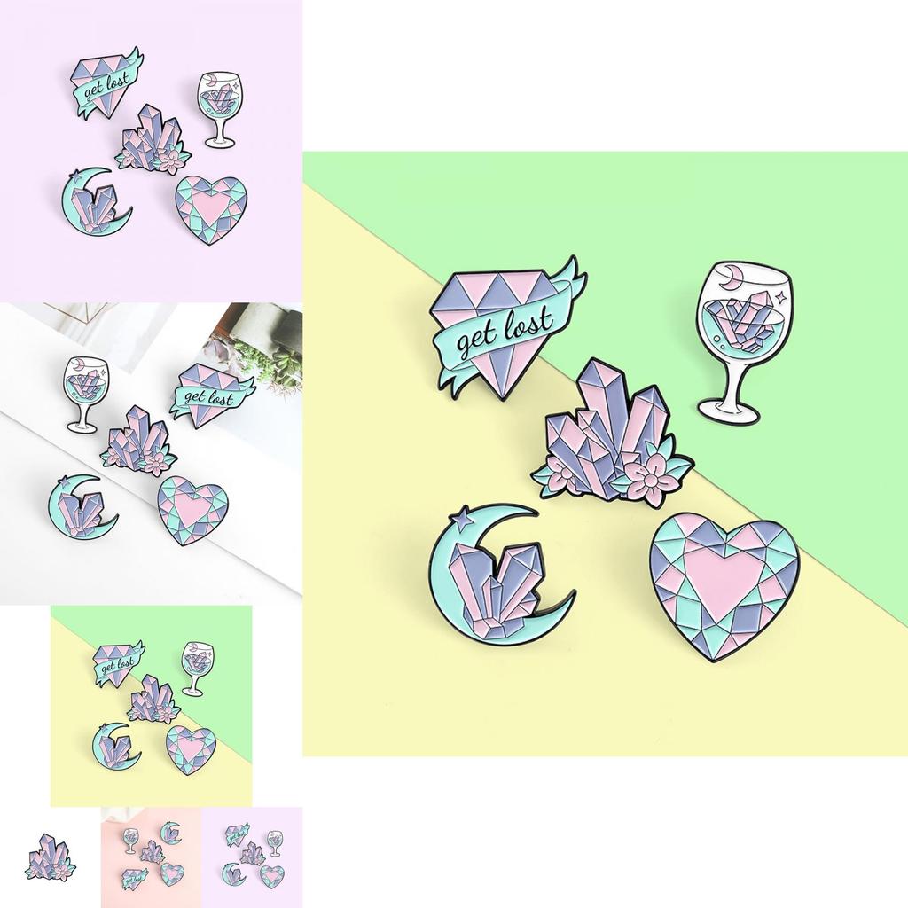 Unique Cartoon Gem Letter Heart Shaped Enamel Brooch For Men And Women Stylish Accessory