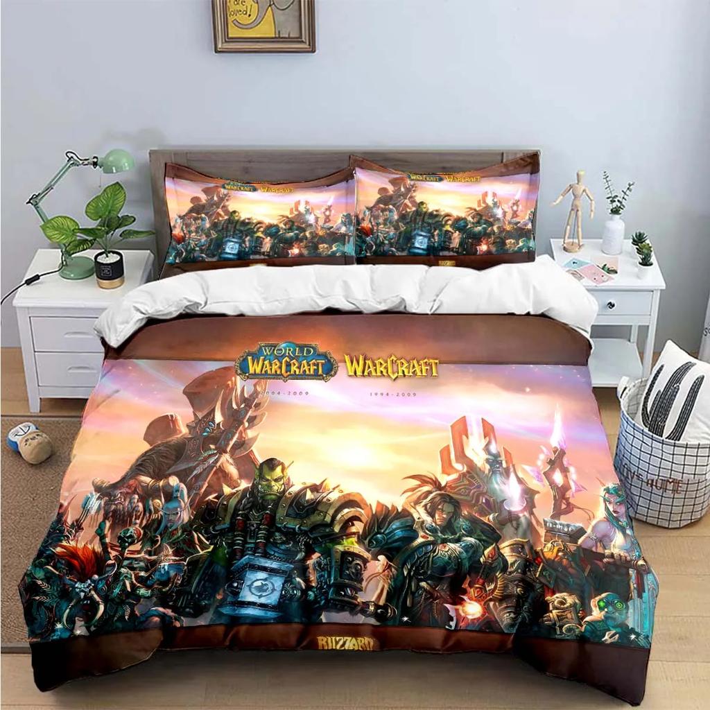 Горячая Мода 3D Игра W-Warcraft Печать Комплекты Постельного Белья Набор Постельных Принадлежностей Пододеяльник Комплект Покрывала Постельное Белье Роскошный Подарок