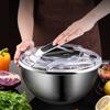 Salad Spinner Stainless Steel Large, Vegetable Washer  Lettuce Cleaner and Dryer