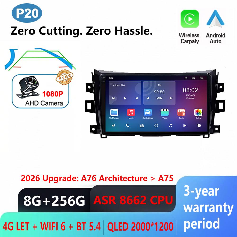 Android 16 Carplay For Nissan NAVARA Frontier NP300 Car Radio Stereo Multimidia Player GPS Bluetooth DSP 2din Stereo QLED Screen