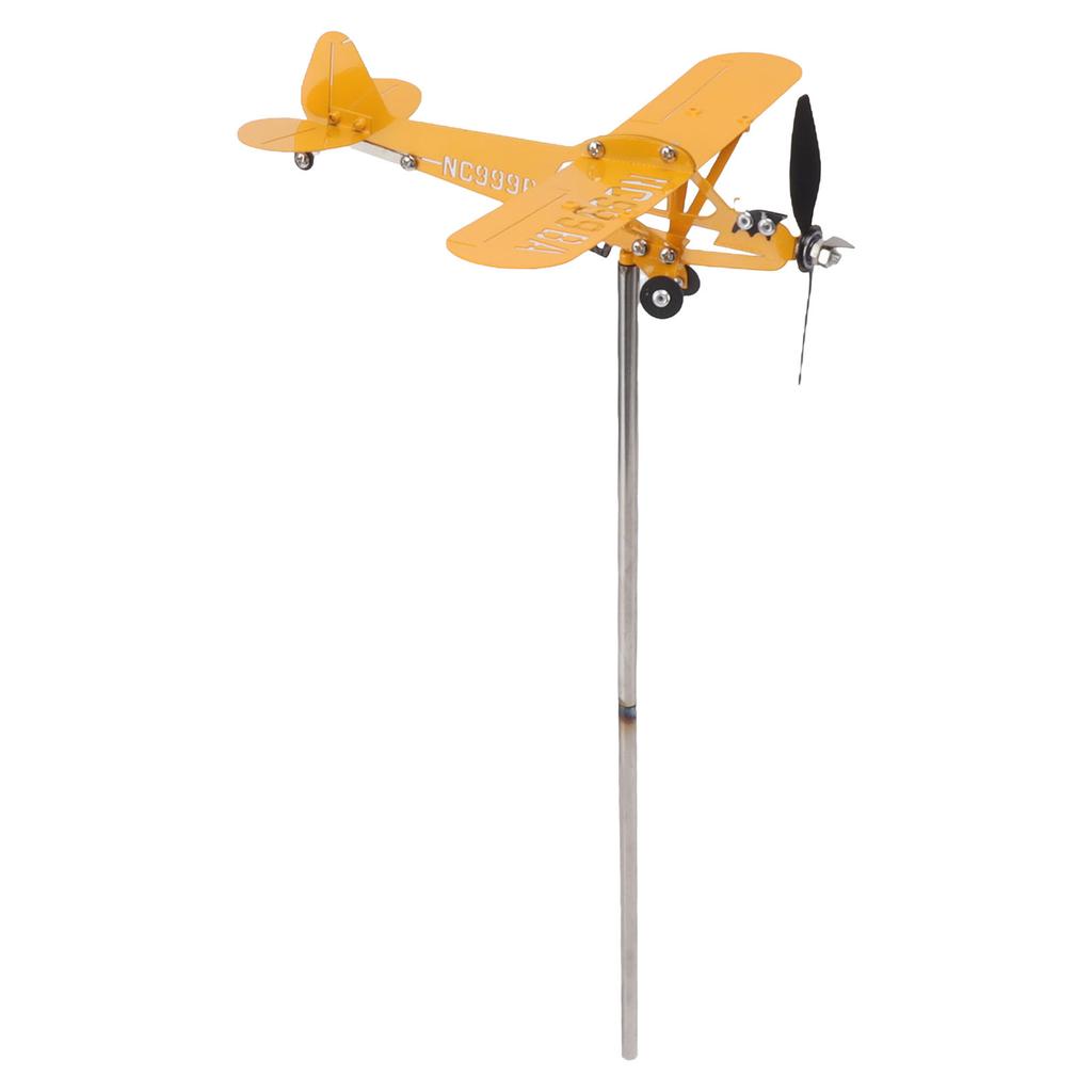 Piper J3 Cub Самолет Ветряная мельница 3D Металлический Самолет Ветряная мельница Уличная Крыша Ветряная мельница Садовый Декор
