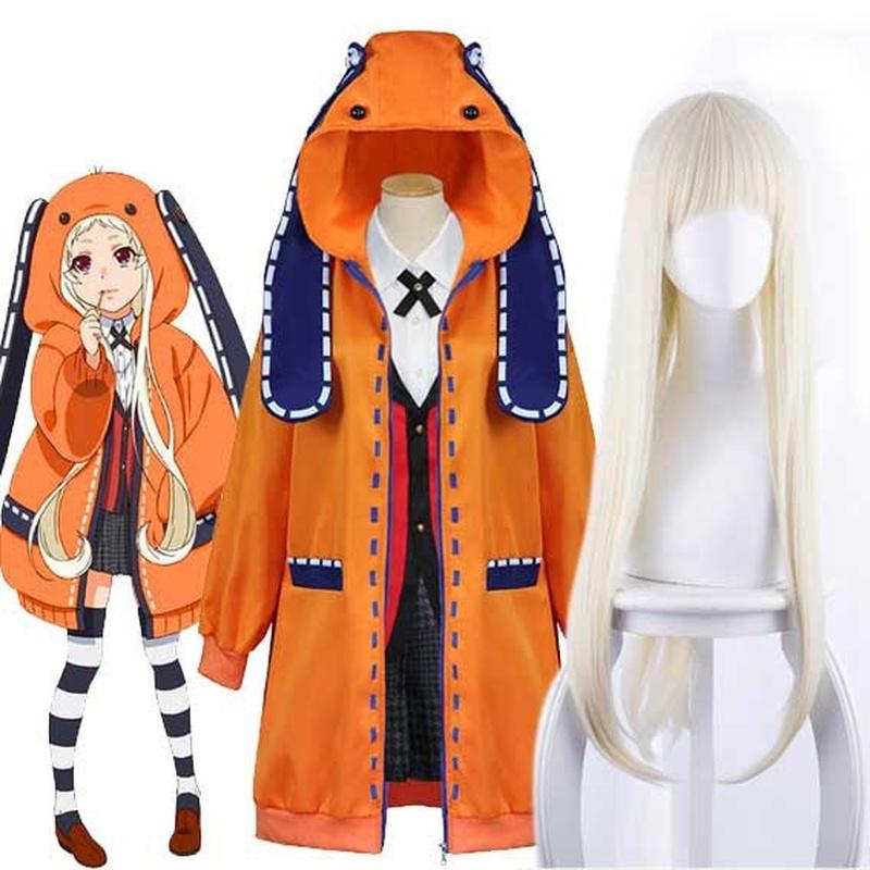 Аниме Kakegurui Косплей Костюм Зависимый Игрок Руна Йомодзуки Косплей Костюм Руна Йомодзуки Милая Толстовка Пальто Куртка