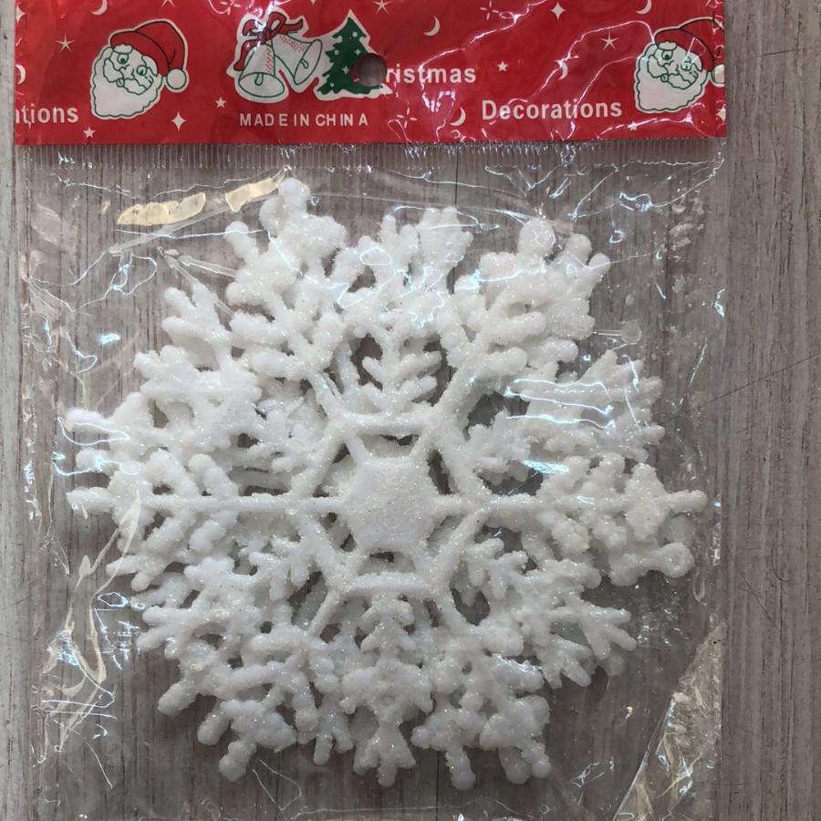 Glitter Snowflake Christmas Ornaments - 12cm Hanging Tree Decorations.