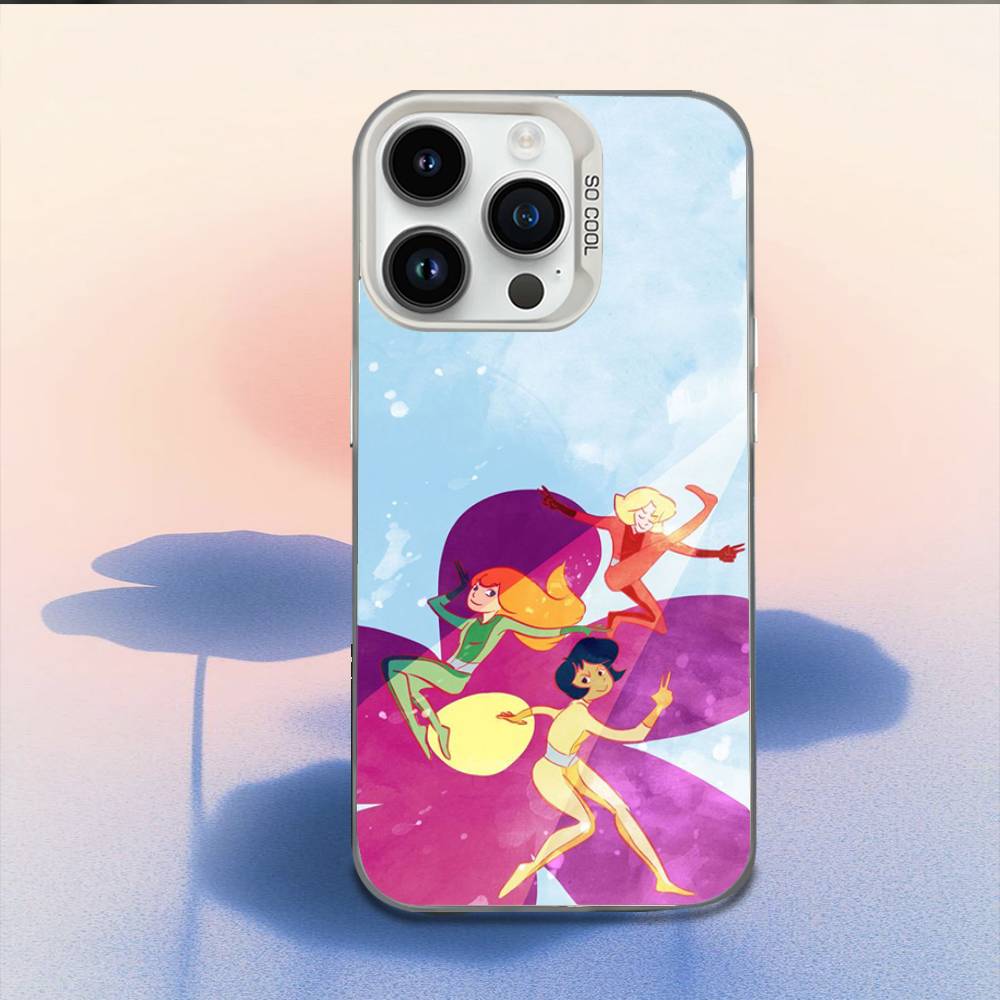 Чехол для телефона Totally Spies для iPhone 16,15,14,13,12,11,Mini,Pro,E,MAX Белый Конфетный Матовый Ударопрочный Чехол