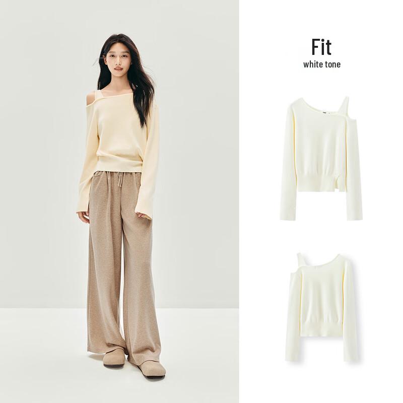 Semir Women's 2025 Winter Slant Shoulder Knit Sweater