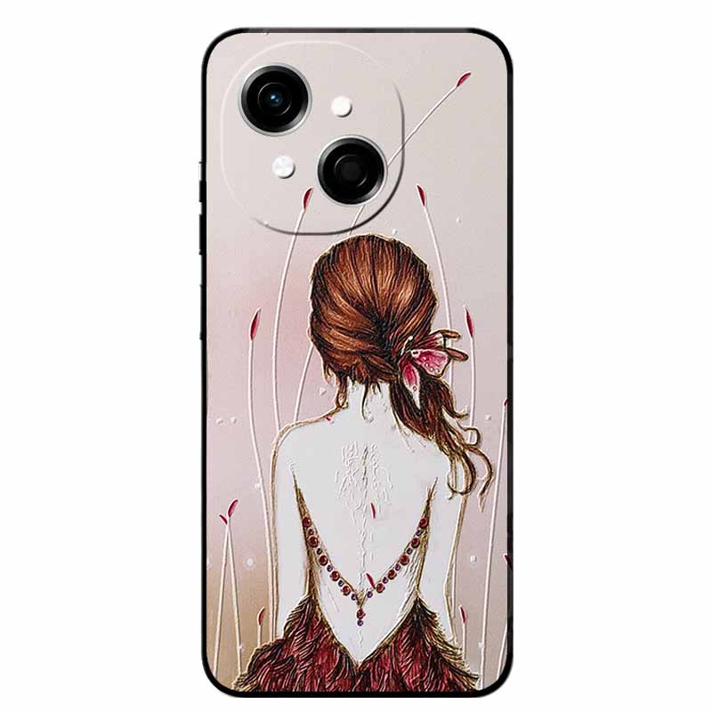 3D Cartoon Emboss Case For Tecno Spark Go 1S Relief Embossed Retro Silicone Back Covers For Spark Go 1S Black Funda Anime Bumper