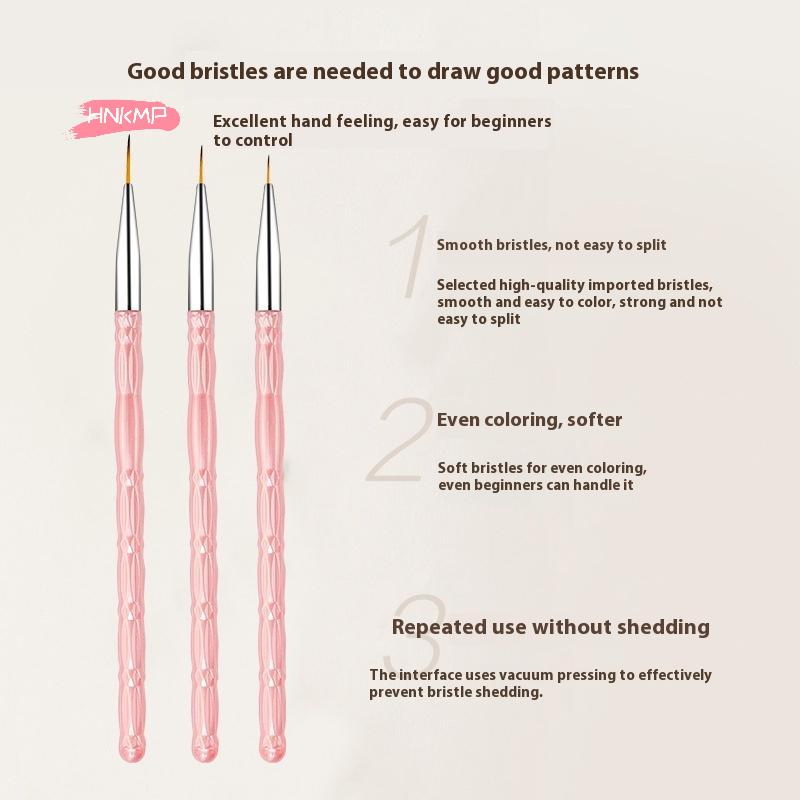 3Pcs/Set Fine Nail Art Liner Brush Set for UV Gel Polish Thin Detail Painting Professional Nail Design Tools