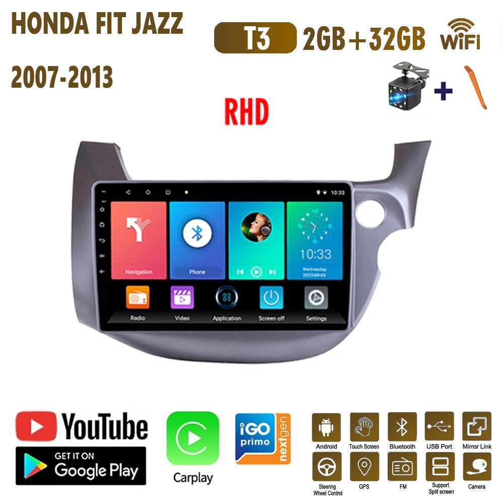 Android Carplay для HONDA FIT JAZZ 2007-2013 Автомобильный радиоприемник Мультимедийный видеоплеер GPS-навигация WIFI 2 + 32 ГБ