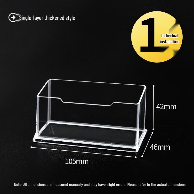Прозрачный акриловый держатель для визиток, минималистичный многосекционный дизайн с большой вместимостью для хранения на рабочем столе в офисе.