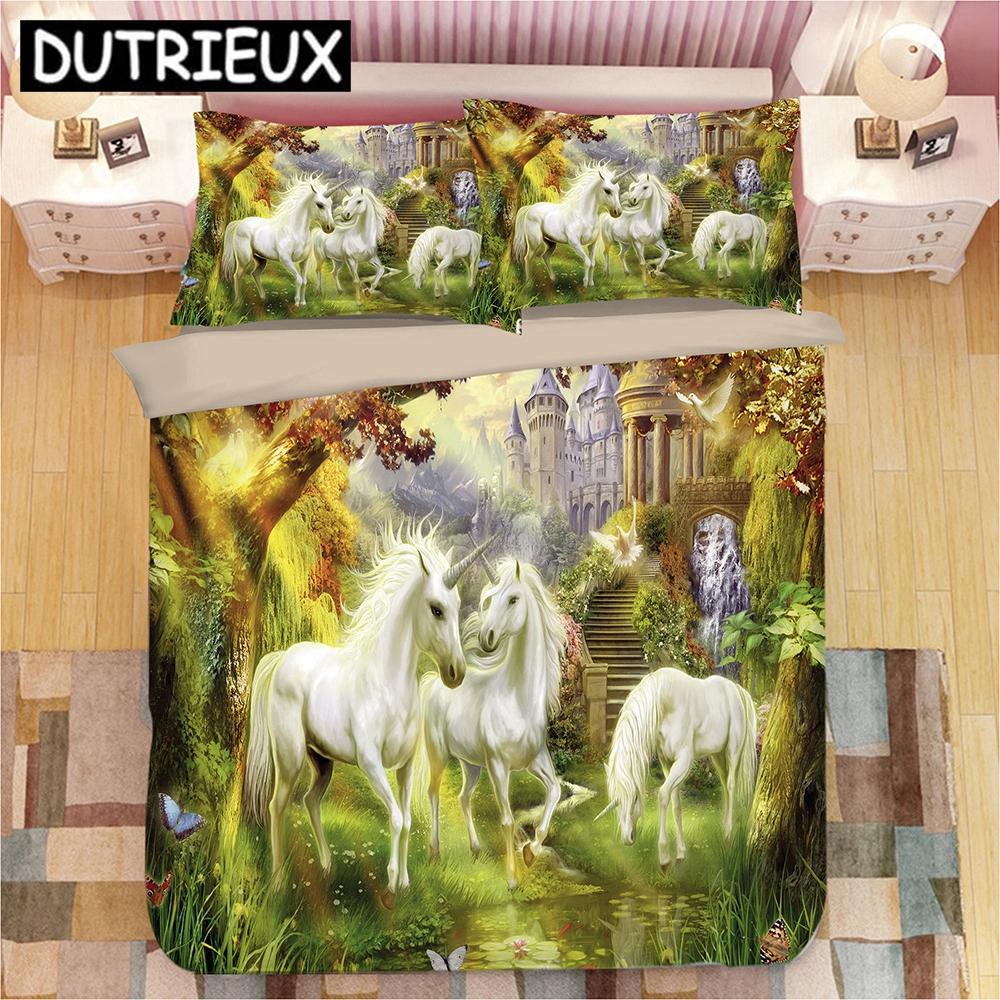 3D Animal Horse Tiger Lion Print Bedding Set Duvet Covers Pillowcases One Piece Comforter Bedding Sets Bedclothes Bed Linen 04