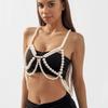 Pearl Hollow Bikini Chest Chain Hot Girl Sexy Nightclub Style Multi-layer Beaded Body Chain Female
