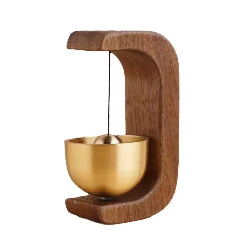 Magnetic Brass Wind Chimes, Doorbell, Aesthetic Solid Wooden Wireless Doorbell, Entrance Door Bell Pendant, Home DecorMinimalism