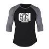 Muscleguys Одежда Gym Warriors Мужская футболка для бега Весна Осень Футболка с рукавом три четверти Лоскутная Фитнес Футболка Спортивная футболка