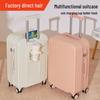 20" Multifunctional Carry-On Suitcase with Trolley & Cosmetic Bag, 24" Large Capacity, Lightweight, with Combination Lock