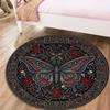 Butterfly Gothic Splendor Round Area Rug,Carpet Rug for Living Room Bedroom Sofa Playroom Decor,Non-slip Floor Mat83