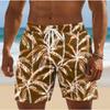 Men's Sketch Palms Shorts Swim Shorts Swim Trunks Mid Waist Hawaiian Boho Casual Daily Holiday Drawstring Elastic Waist
