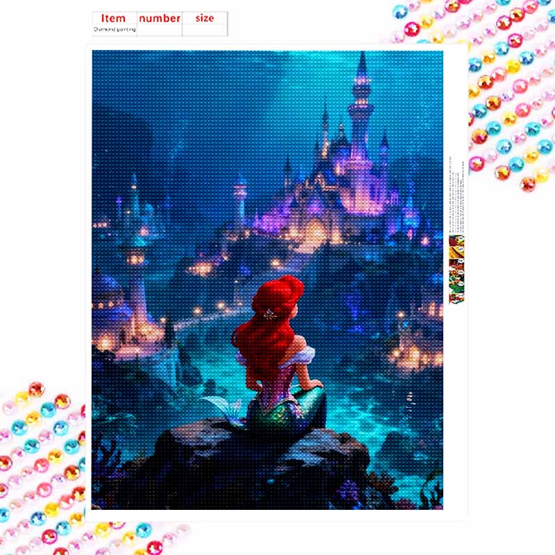 Disney Набор для алмазной живописи Русалочка Ариэль 5D Алмазное искусство Декор для дома Креативный ручной работы Подарок
