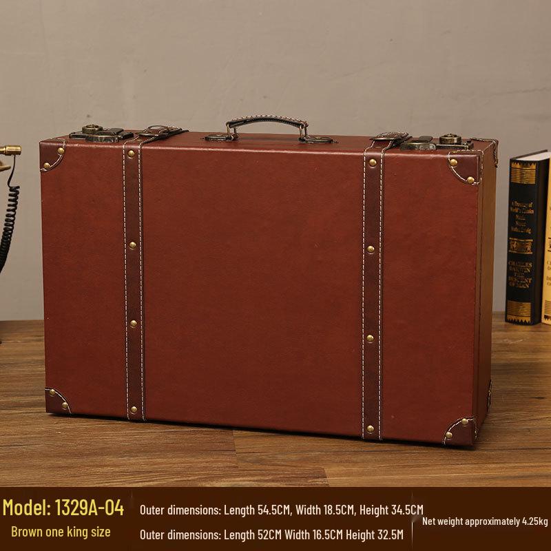 European Antique-Style Suitcase Set: Three-Piece Ornament Display & Storage Box for Home or Photography Props
