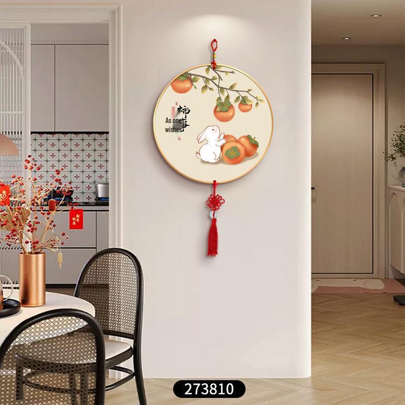 Хурма Руи Китайский Узел Настенное Искусство - Круглая Декоративная Картина для Гостиной
