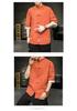 Men’s Summer Ice Silk Chinese Buttoned Short-Sleeve Tang Suit Shirt, Cotton-Linen Hanfu Zhongshan Retro Style