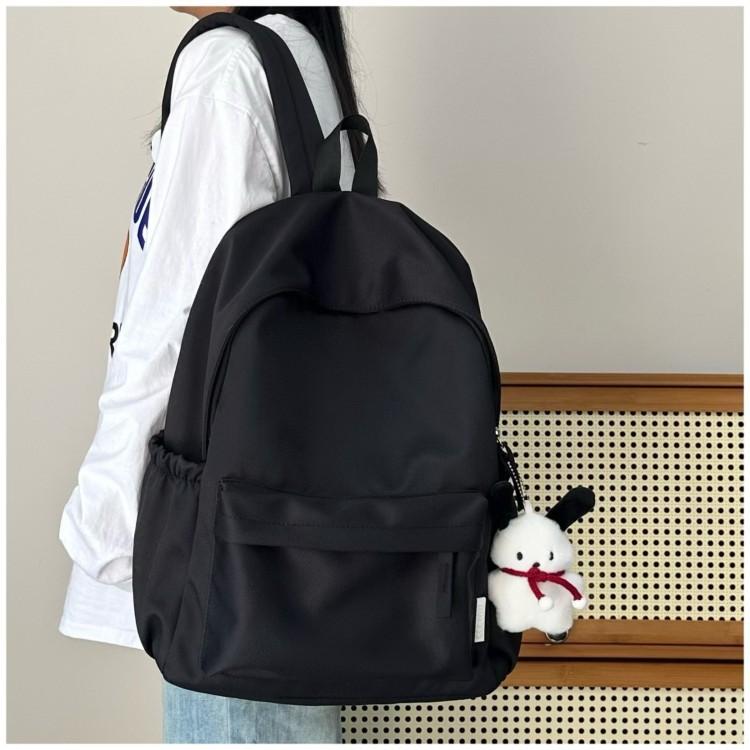 Backpack Minimalist Solid Color Lightweight School Bag for Middle High School College Girls Travel Casual Daypack