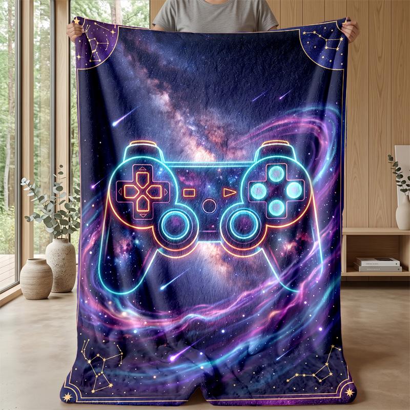 Galaxy Game Controller Theme blanket Lightweight Warm Flannel Blanket Decorative Throw Blanket for Home Decoration