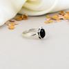 Кольцо ручной работы из серебра 925 пробы с черным ониксом и драгоценным камнем в форме овала для женщин