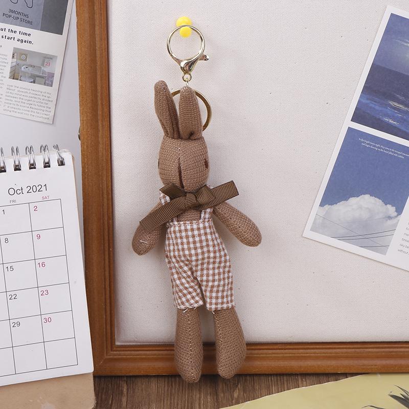 Подвеска с мультяшным брелоком для детей, тканевый брелок в корейском стиле, сумка-подвеска, украшение в виде леди-кролика, брелки для девочек, автомобильные аксессуары