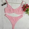 Sheer Mesh Bra & Thong Lingerie Set with Garter
