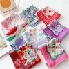 Floral Print Neckerchief Women Korean Cotton Linen Square Scarf Elegant Neck Scarves Small Wraps Bandana Head Scarfs 58*58Cm