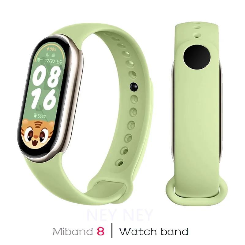 Спортивный ремешок для Xiaomi Mi band 8-9 NFC, сменный ремешок miband8, силиконовый браслет, умный браслет 8, водонепроницаемые ремешки для часов, аксессуары